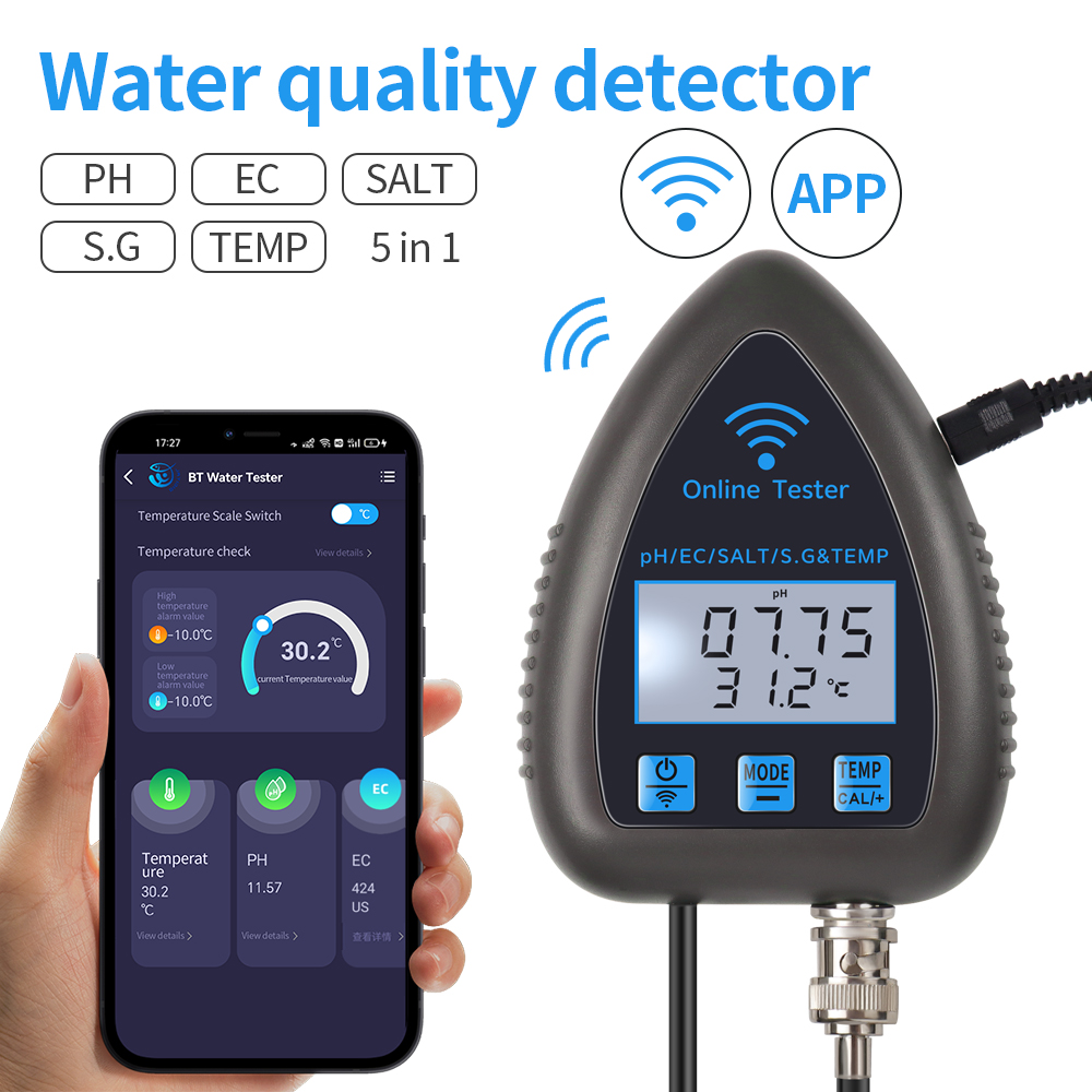 Marine Aquarium Water Analyzer - Tuya WiFi 5 in 1 Misuratore