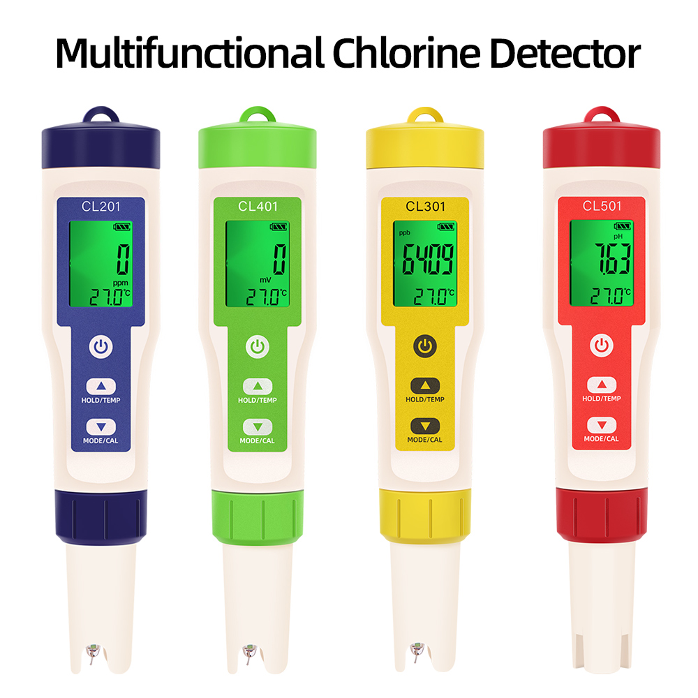 Marine Aquarium Water Analyzer - PH/CL2/H2/ORP/Misuratore di temperatura Rilevatore di cloro