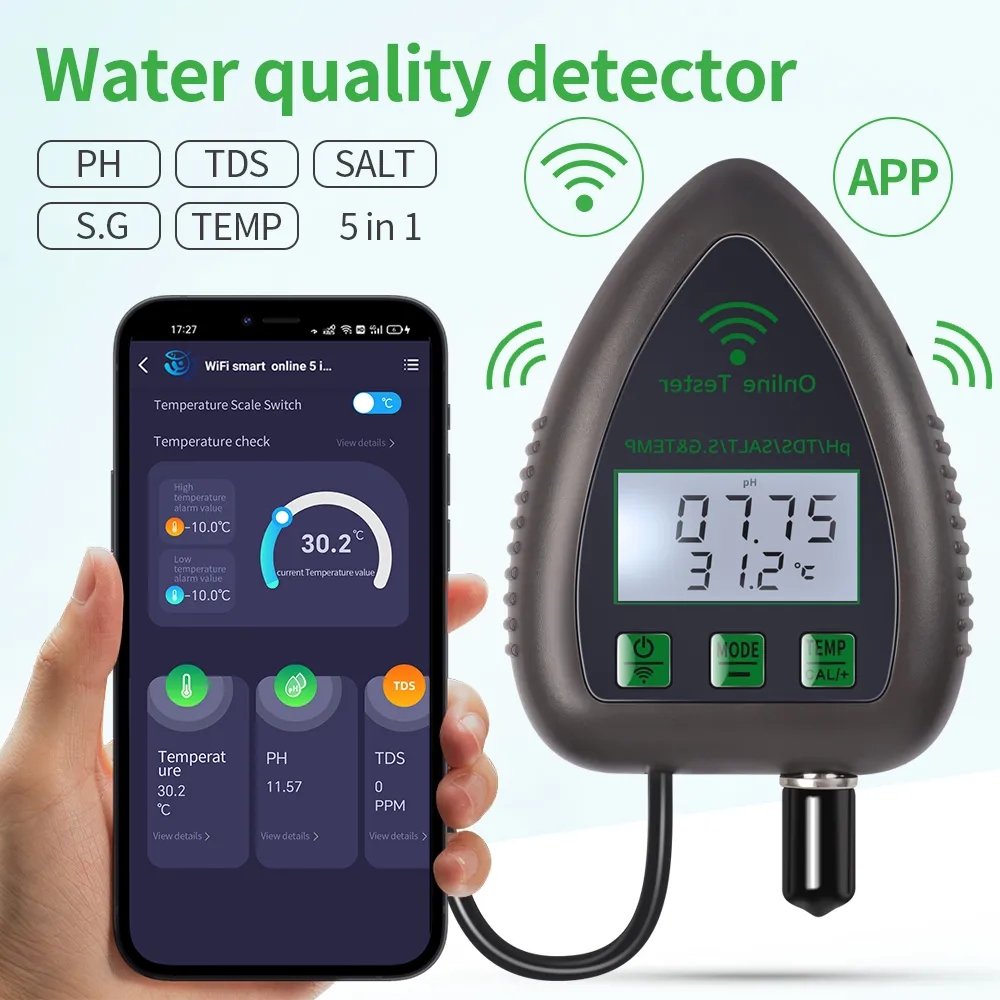 Tuya WiFi 5 in1 Tester della q - Marine Aquarium Water Analyzer recensione e prezzo