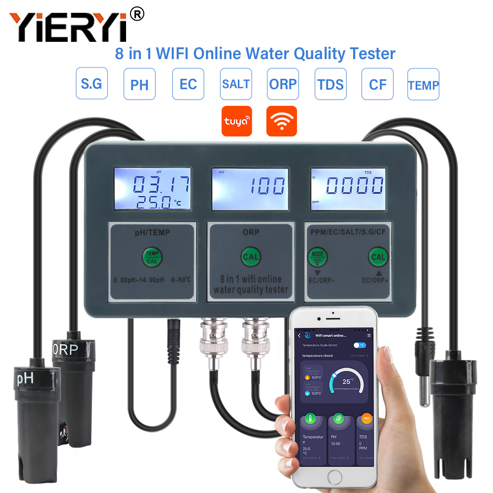 Yieryi WiFi Tuya Smart Monitor - Marine Aquarium Water Analyzer recensione e prezzo