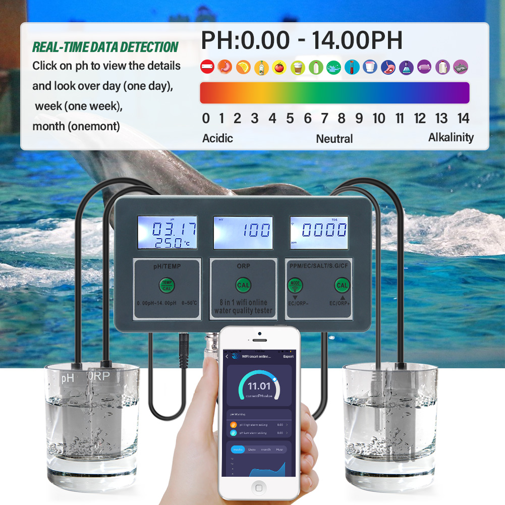 Yieryi WiFi Tuya Smart Monitor - Marine Aquarium Water Analyzer recensione e prezzo